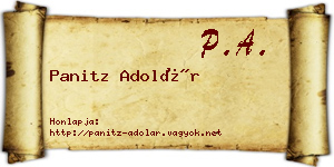 Panitz Adolár névjegykártya